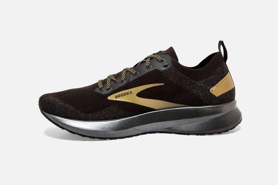 Brooks Running Shoes Mens Black/Gold - Levitate 4 Road - 8137-RFIGQ